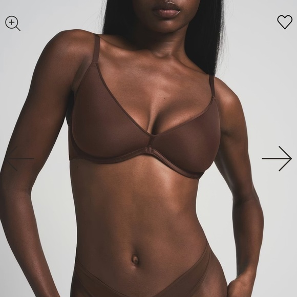 SKIMS Weightless Scoop Bra, Cocoa, 34DD - Picture 3 of 5